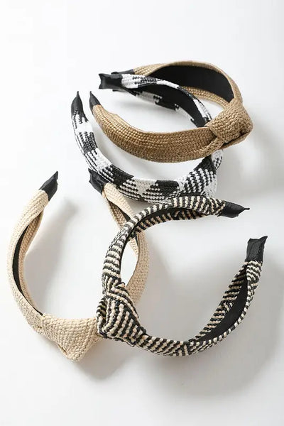 Bohemian Straw Rattan Knotted Headband - Multiple Colors