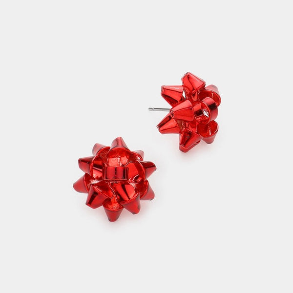 Christmas Bow Earrings - Multiple Colors