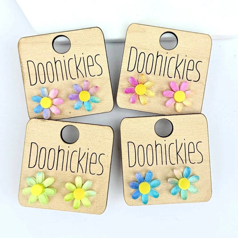 Groovy Daisy Tie Dye Studs