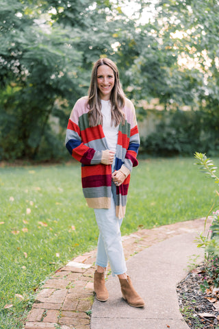 Slouchy Multi Striped Comfy Cardigan