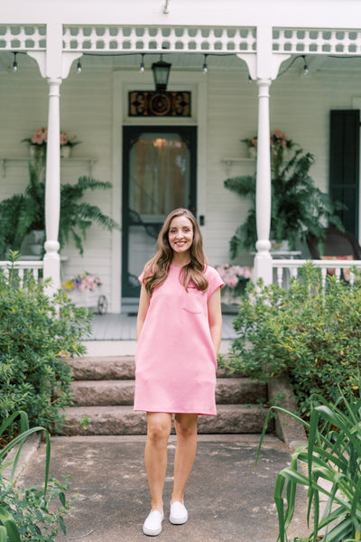 Tatum Textured Pocket Dress - Bubblegum Pink