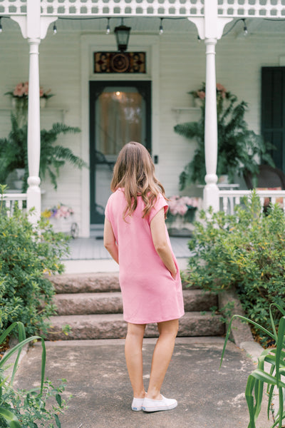 Tatum Textured Pocket Dress - Bubblegum Pink