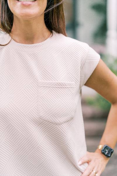 Tatum Textured Pocket Dress - Taupe