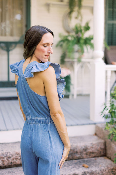 The Darling Denim Jumpsuit - Blue Denim