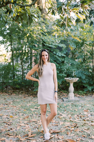 The Charlotte Ribbed Bodycon Dress - Cream