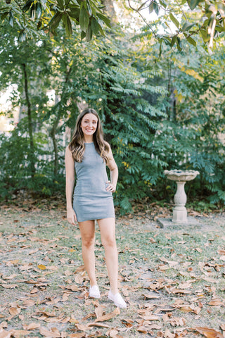 The Bree Ribbed Bodycon Dress - Grey
