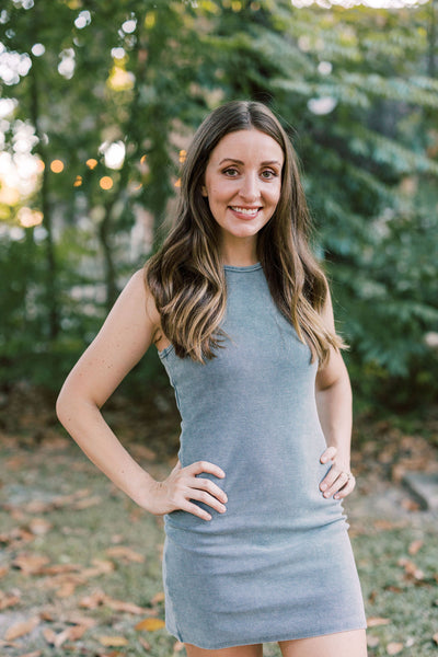 The Bree Ribbed Bodycon Dress - Grey