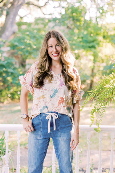 Hazel Happy & Wild Leopard Cream Blouse