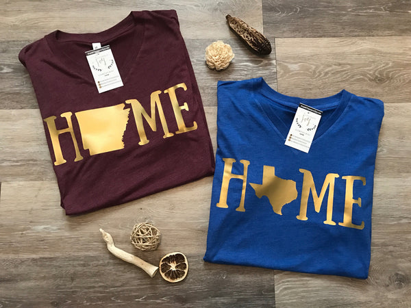 Home State V-Neck Tees - ALL TEXAS