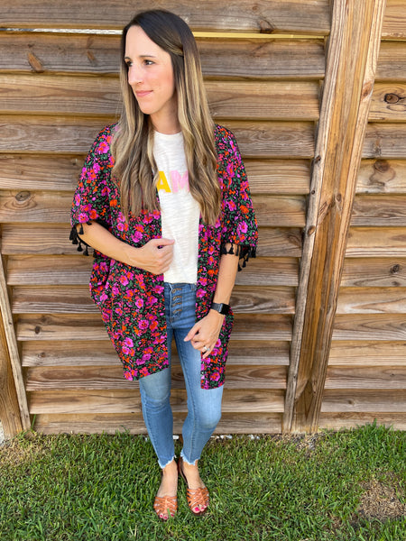 The Rebecca Ruffled Floral Kimono