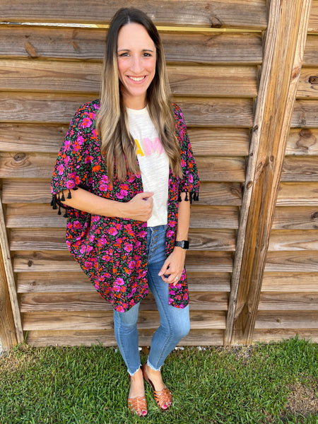 The Rebecca Ruffled Floral Kimono