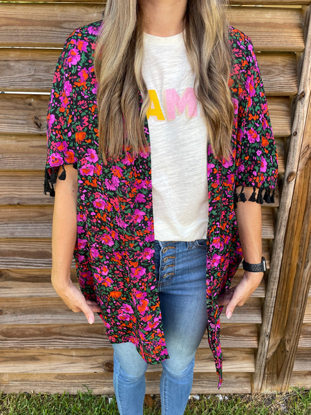 The Rebecca Ruffled Floral Kimono