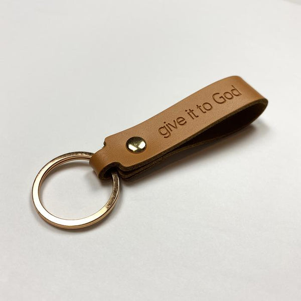 Give It To God Leather Keychain